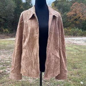 Christopher & Banks Brown Suede Utility Jacket